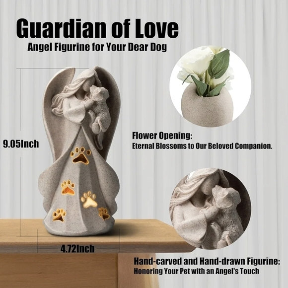 Pet Memorial Gifts For Loss of Dog Sympathy Gift with LED Light 8.5" - Picture 2 of 8